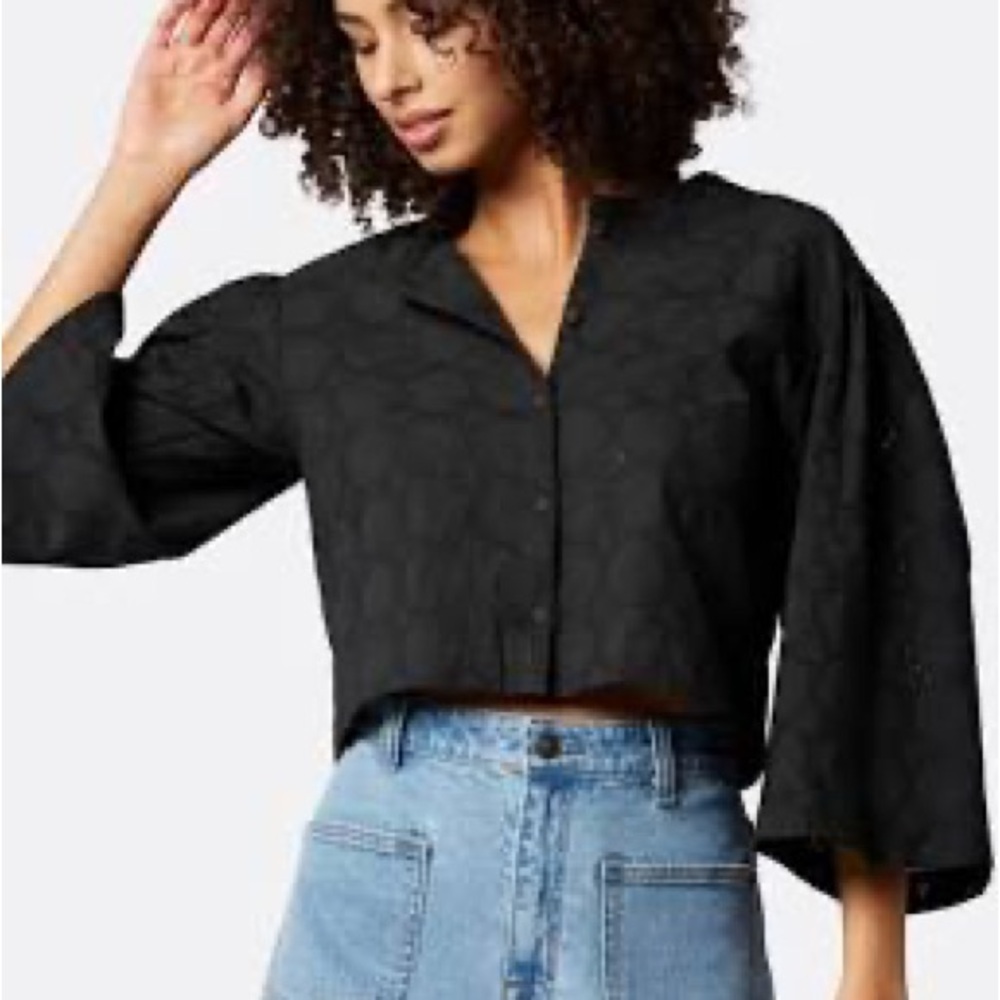 NWT Joie Black Eyelet Persephone Jacket